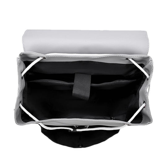 Men's Large Capacity Laminated Leather Fashionable Backpack